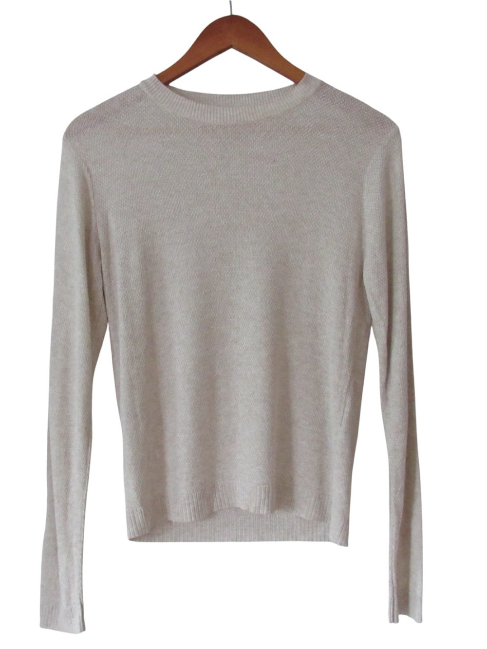 KOTN Cream Textured Sweater Medium Ecoviscose Sustainable Crewneck Neutral